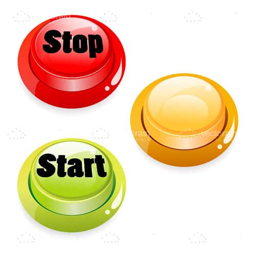 Glossy 3D Buttons with Start and Push Text